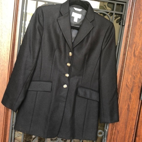 Talbots Like new  black classic wool pea coat - Picture 3 of 8